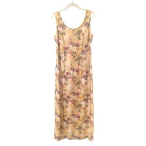 Vintage 90s Floral Crinkle Dress Size 8 Cottagecore Fairycore